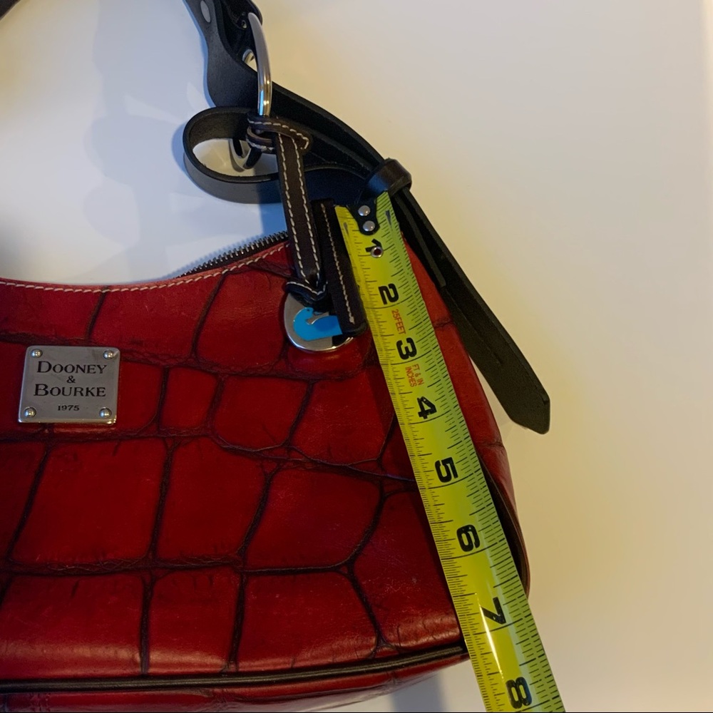 Vintage, Crocodile Dooney & Bourke Shoulder Purse - Red - Picture 8 of 16